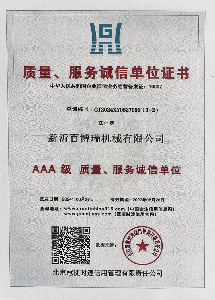 質(zhì)量、服務誠信單位證書